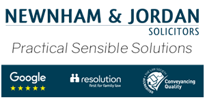 Newnham & Jordan Solicitors logo with "Practical Sensible Solutions" strapline